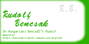 rudolf bencsak business card